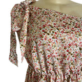 Floral Halter Neck Mini Dress With Ruffle Hem & Open Back New