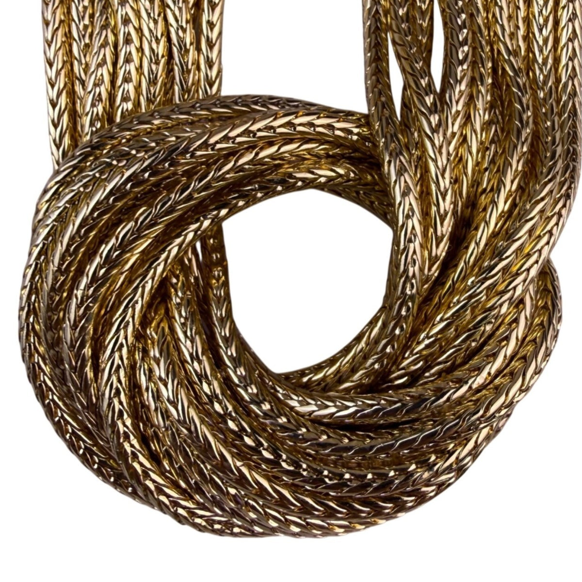 Vintage Gold Tone Multi-Strand Knotted Necklace Women Statement Jewelry