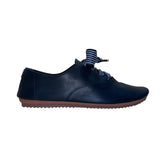 Anothersole Women’s Black Leather Rubber Sole Ribbon Lace Up Flats Size 5.5US