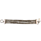 Ann Taylor Women Gold Tone Metal Multi-Strand Chain Toggle Bracelet 7.5 Inches