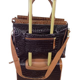 Samantha Brown Women’s Black & Brown Croc-Embossed Rolling Carry-On Luggage