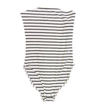 American Eagle Women Black & White Stripe Bodysuit Soft & Sexy Rib Size S