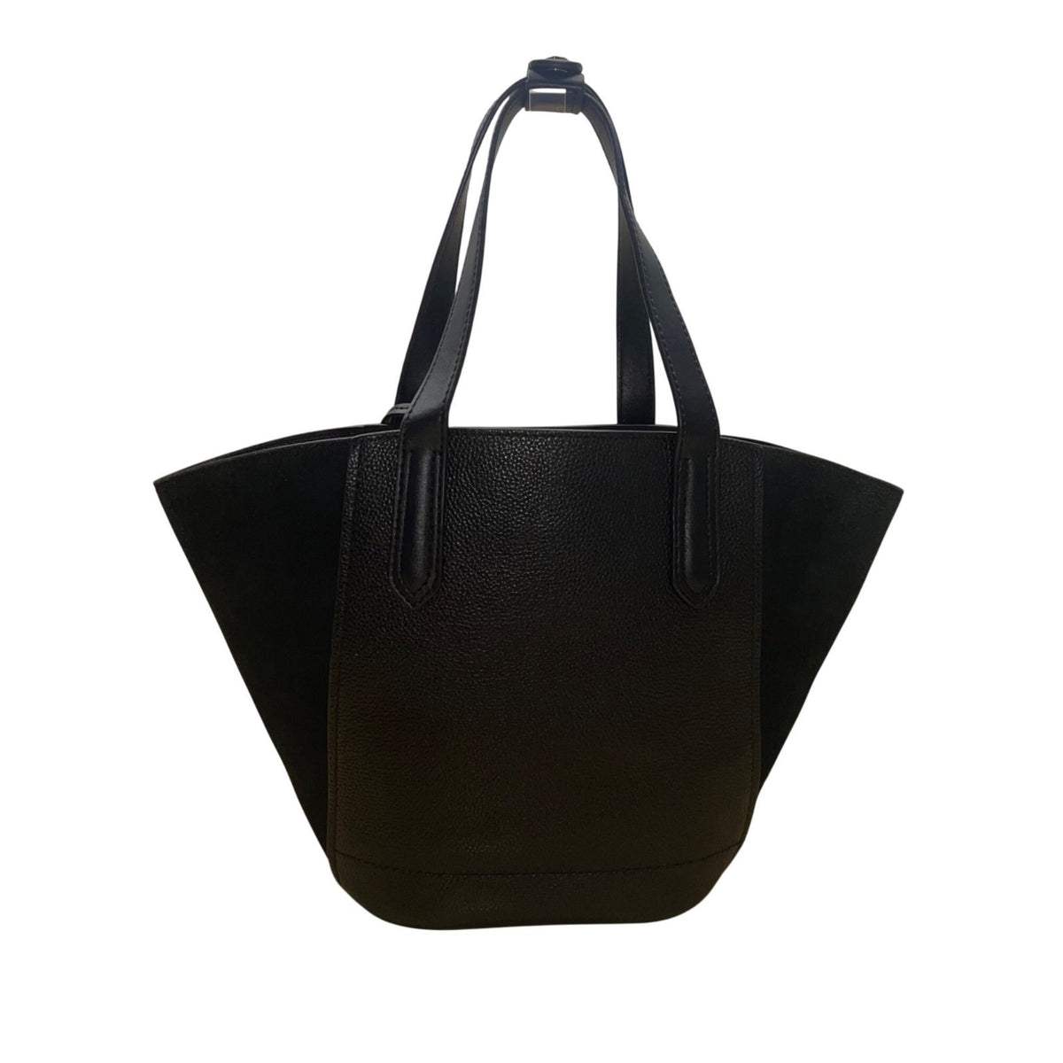 Michael Kors Women’s Black Leather With Logo Accents Portia Small Tote Bag