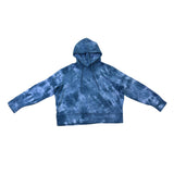 Athleta Womens Blue Tie Dye Cotton Hoodie Pullover Sweatshirt Size 2X