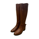 INC Women’s Cognac Brown Leather Knee High Fahnee Riding Boots Size 7M