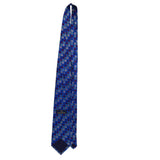 Xmi Men’s Blue Multicolor All Silk Geometric Pattern Tie Handmade Italy Imported