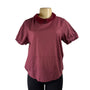 Soolinen Women Red Short Sleeve Turn-Down Collar Blouse Top  Sz M - New