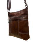 Nine West Women’s Brown Faux Leather Zip Closure Adjustable Strap Crossbody Bag