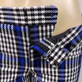 Banana Republic Womens Blue Black Plaid Pants Suit - Blazer & Slim Fit Sz 4 & 6