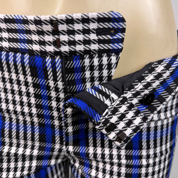 Banana Republic Womens Blue Black Plaid Pants Suit - Blazer & Slim Fit Sz 4 & 6