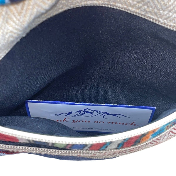 Like International Himalaya Blue Hemp Adjustable Strap MD-go Crossbody Bag