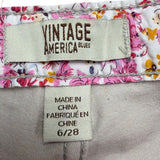 Vintage America Womens Sand Cotton/Spandex Boyfriend Pants Casual Fit Size 6/28