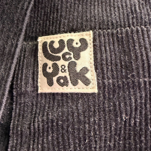 Lucy & Yak Womens Black Corduroy Overalls Adjustable Size UK 8R