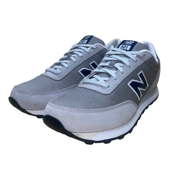 New Balance Men’s Gray & Navy Mesh & Suede Lace-Up 501 Sneakers Size 11.5