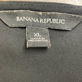 Banana Republic Womens Black Polyester V-Neck Wrap Blouse Long Sleeve Size XL