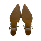 Journee Collection Women’s Gray Faux Leather Strappy Pointed Toe Heels Size 7.5