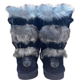 Bearpaw Women’s Black Cow Suede Faux Fur Lined Mid-Calf Winter Boots Size 6