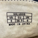Soludos Women’s Blue Jute White Embroidery Slip-On Espadrilles Shoes Size 8