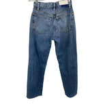 Re/Done Women's Blue Wide Jeans with Distressed Look at Length End  Sz 24