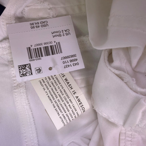 American Eagle Womens White Kick Boot Jeans Short Stretch Fit Size 2