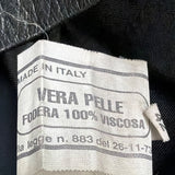 Versari Womens Black Leather Blazer Jacket Made In Italy Size 42
