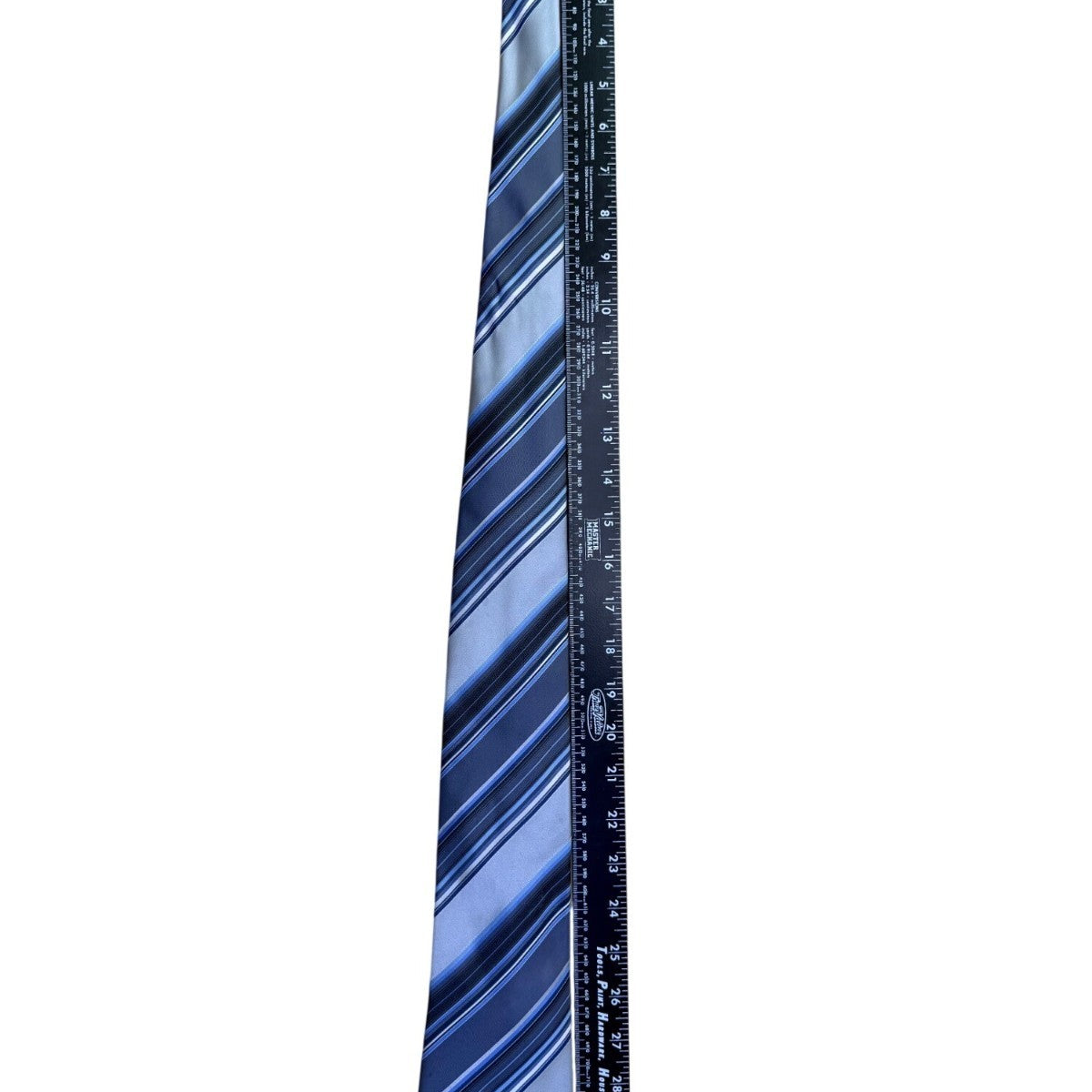 Geoffrey Beene Mens Blue Striped Silk Necktie Versatile Formal Business Wear