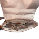 Nine West Women's Brown Leather Foldover Crossbody Purse Sz M
