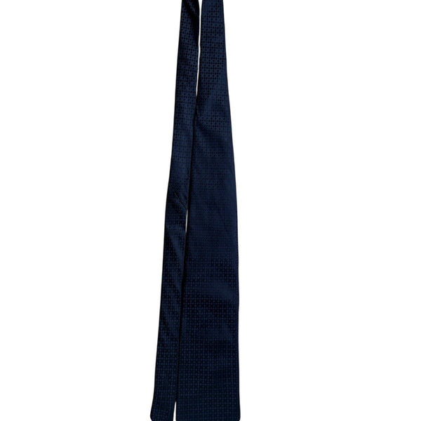 Henry Jacobson Mens Black 100% Silk Checkered Pattern Tie Elegant Neckwear