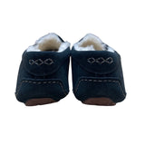 UGG Women’s Black Suede Ansley Slippers Sheepskin Lined Moccasins Size 9US