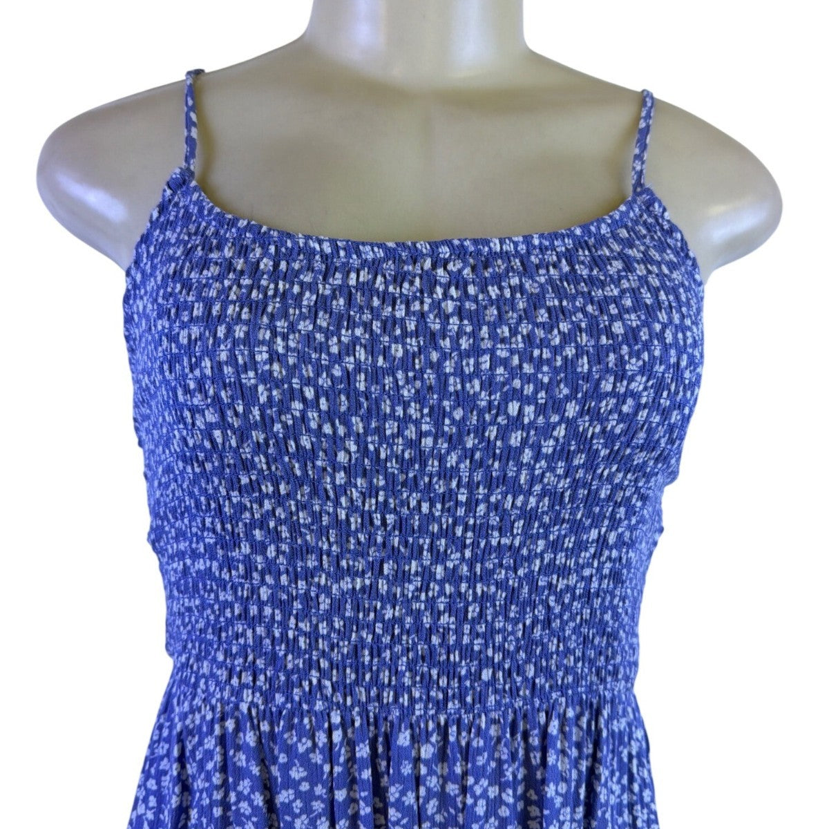 SO Womens Blue Rayon Floral Print Maxi Dress Size S