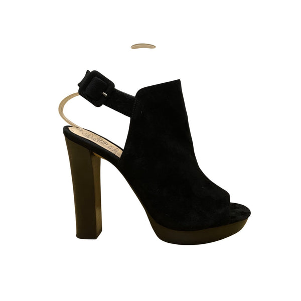 Vince Camuto Women’s Black Suede Open-Toe Gilsa High Heel Size 6.5M