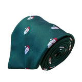 Cape Cod Mens Green Polyester/Silk Santa Claus Pattern Christmas Necktie