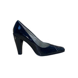 Bellini Women’s Black Patent Leather Laser Cut Pointed-Toe Trina Heels Size 8.5W
