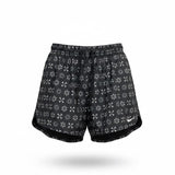 Nike Mens Black Running Shorts Lightweight Snowflake Pattern Drawstring Sz XL