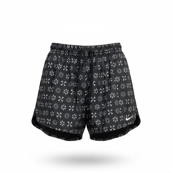 Nike Mens Black Running Shorts Lightweight Snowflake Pattern Drawstring Sz XL