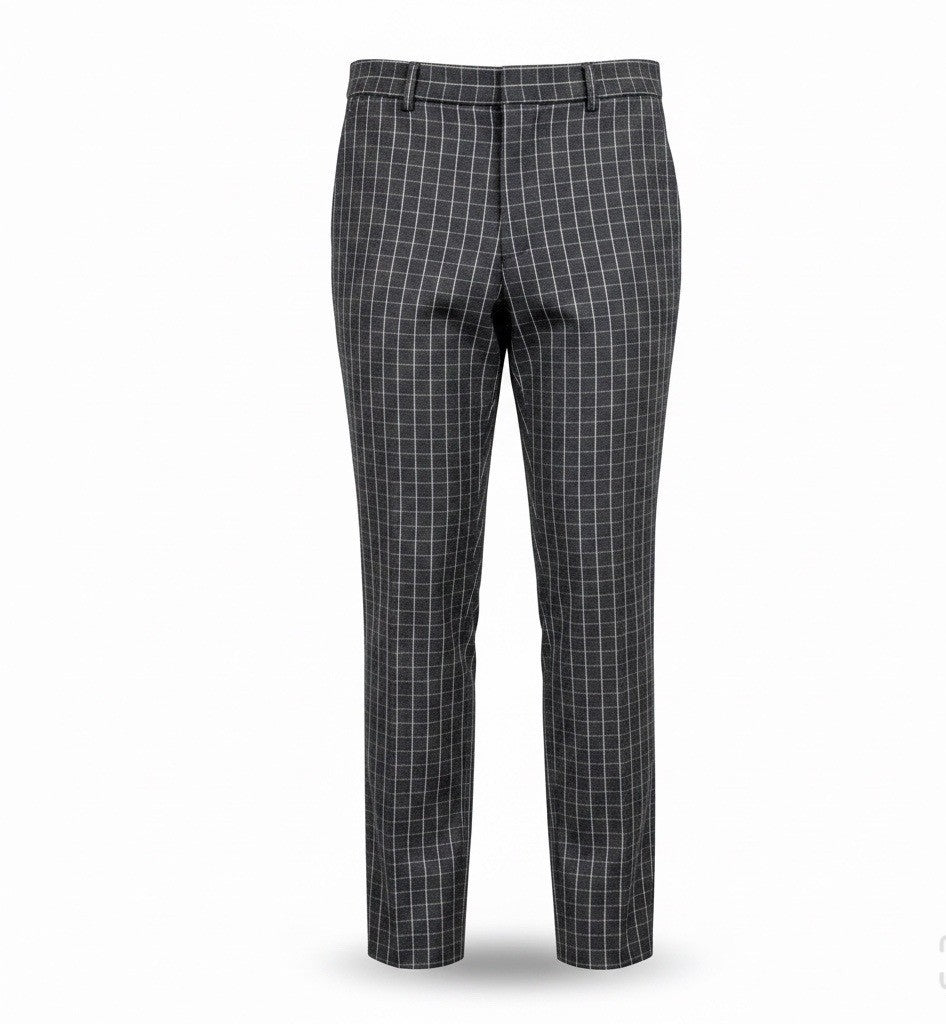 Banana Republic Womens Black Gray Dress Pants Windowpane Print Size 10