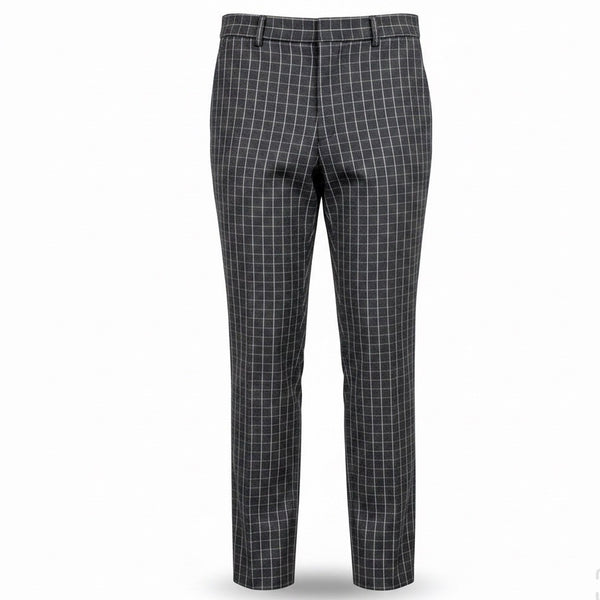 Banana Republic Womens Black Gray Dress Pants Windowpane Print Size 10