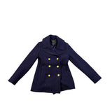 J.Crew Womens Navy Wool Blend Peacoat Stadium Cloth Gold Buttons Size 4 