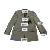 Alfani Mens Olive 100% Wool Performance Suit Two-Piece Garment Size 38S 32W