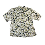 Tommy Bahama Mens Beige & Navy Floral Short Sleeve Hawaiian Shirt Size XL
