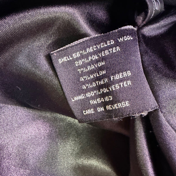 Black Rivet Womens Black Double Breasted Belted Peacoat Warm Stylish Size 1X