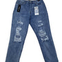 Simple Society Womens Straight Leg Distressed Denim Jeans Size 25 Premium Fabric