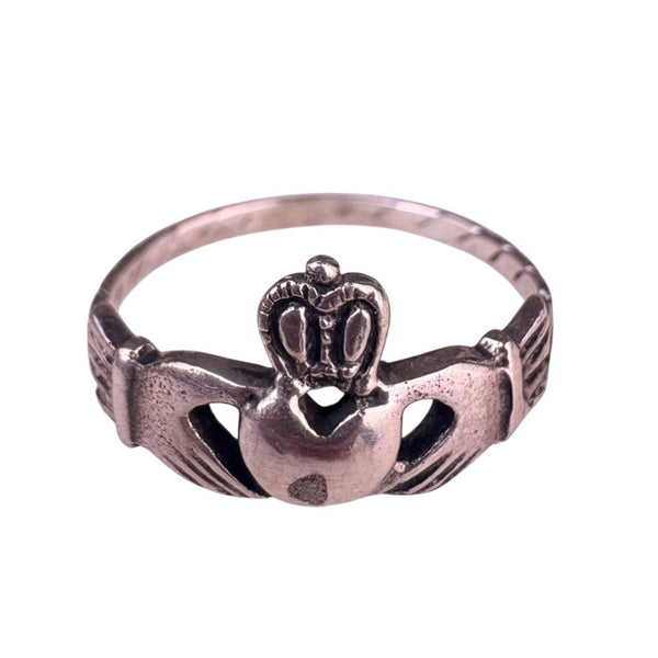 Sterling Silver 925 Womens Claddagh Ring Irish Triquetra Heart Design Size 6 