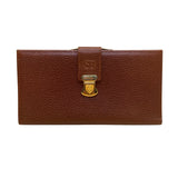 SB Women’s Brown Embossed Leather Gold-Tone Snap Closure Foldable Wallet