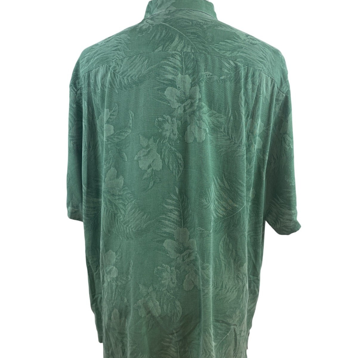 Tommy Bahama Mens Green Silk Floral Hawaiian Short Sleeve Button-Up Shirt...