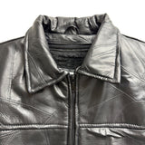 Duke Haband Mens Black Leather Jacket Large Zip Front Classic Design Size L