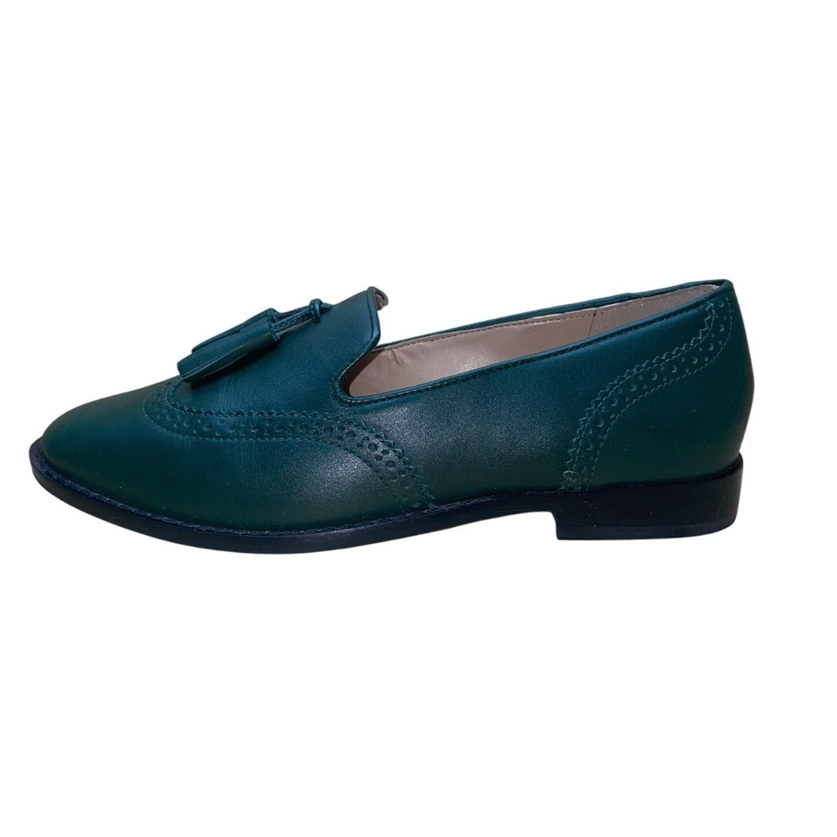 Talbots Women’s Green Leather Tassel Details Leighton Brogue Loafers Size 6M