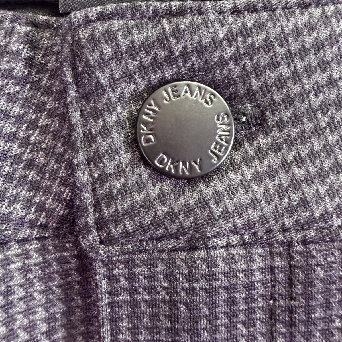DKNY Jeans Womens Grey Houndstooth Polyester Blend Slim Fit Pants Medium Size M