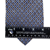 Perry Ellis Portfolio Mens Blue & Gold 100% Silk Geometric Pattern Necktie
