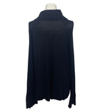 Anne Klein Black Knit Cowl Neck Sweater With Textured Collar